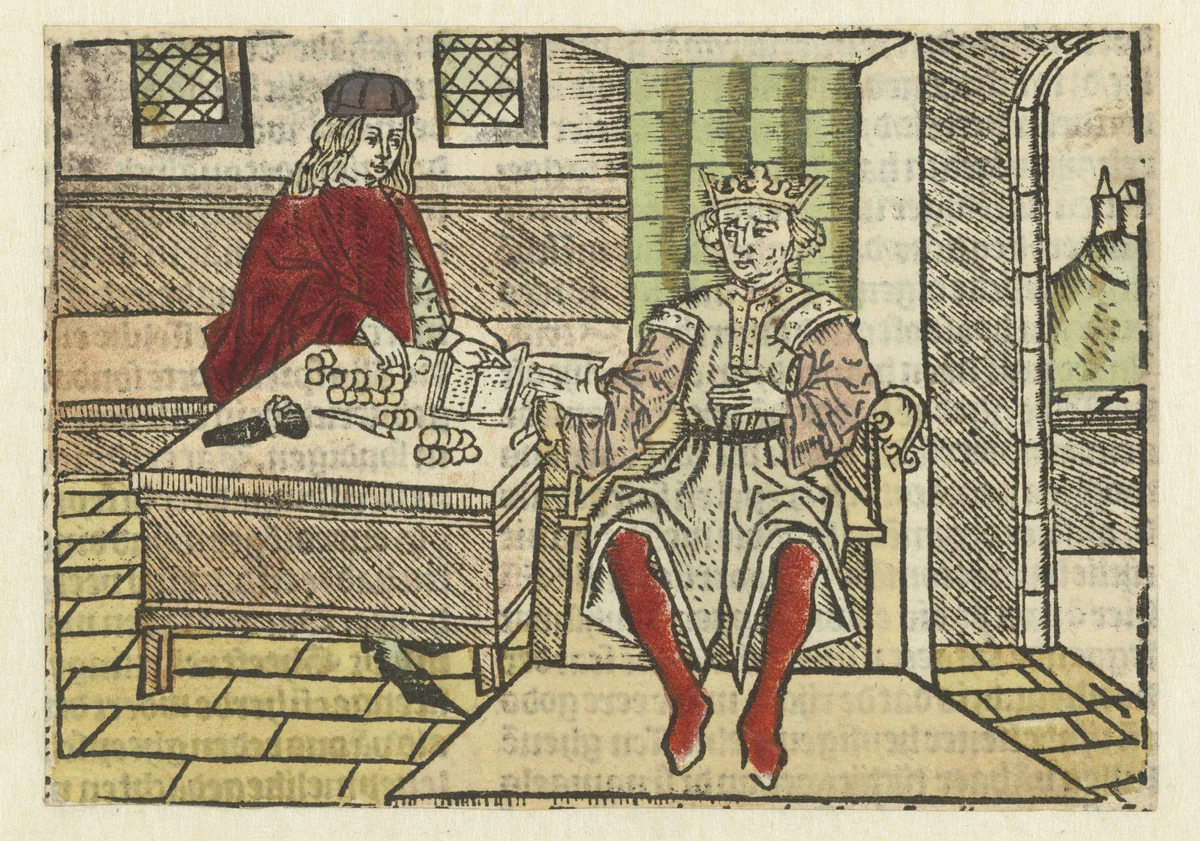 Parabel van de rijke man en de rentmeester by Unknown, print, 1485-1491