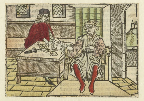 Parabel van de rijke man en de rentmeester by Unknown, print, 1485-1491