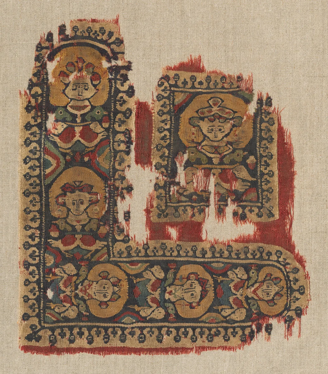 Ornament (Gammadion and Segmentum) from a Tunic by Unknown, textile, 500-599
