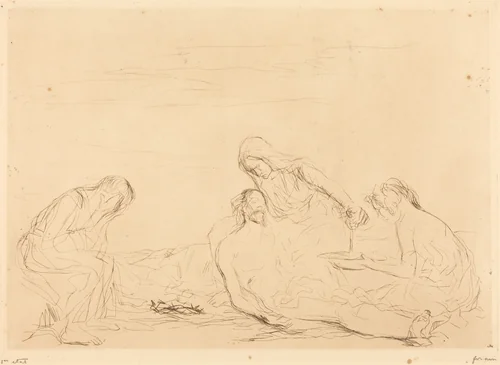 Pietà (3e planche) (Pietà) (third plate) by Jean-Louis Forain, print, 1910