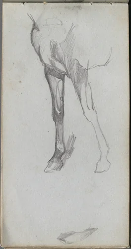 Sketchbook, page 66: Study of a Horse by Ernest Meissonier, book, 1860-1869