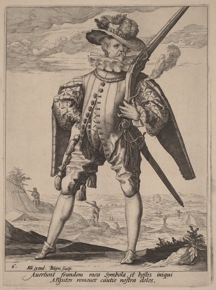 Musketeer by Jacques de Gheyn II, portfolio, 1587