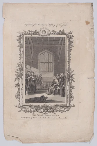 The Death Warrant Read to Mary, Queen of Scots in the Hall Wherein She was Beheaded by James Taylor, print, 1765-1775