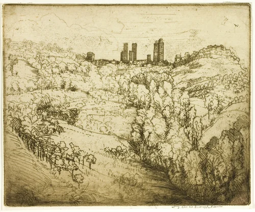 The Hill City by Donald Shaw MacLaughlan, print, 1909