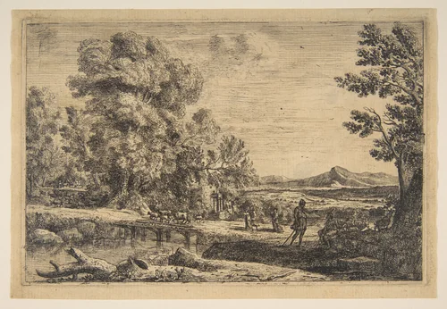 Rebecca and Eliezer by Claude Lorrain, print, 1633-1646