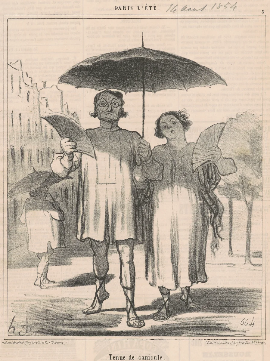Tenue de canicule by Honoré Daumier, print, 1854