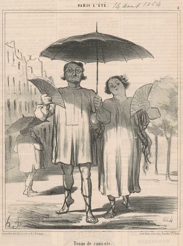Tenue de canicule by Honoré Daumier, print, 1854