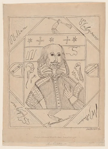 William Shakespeare by Samuel Ireland, print, 1795