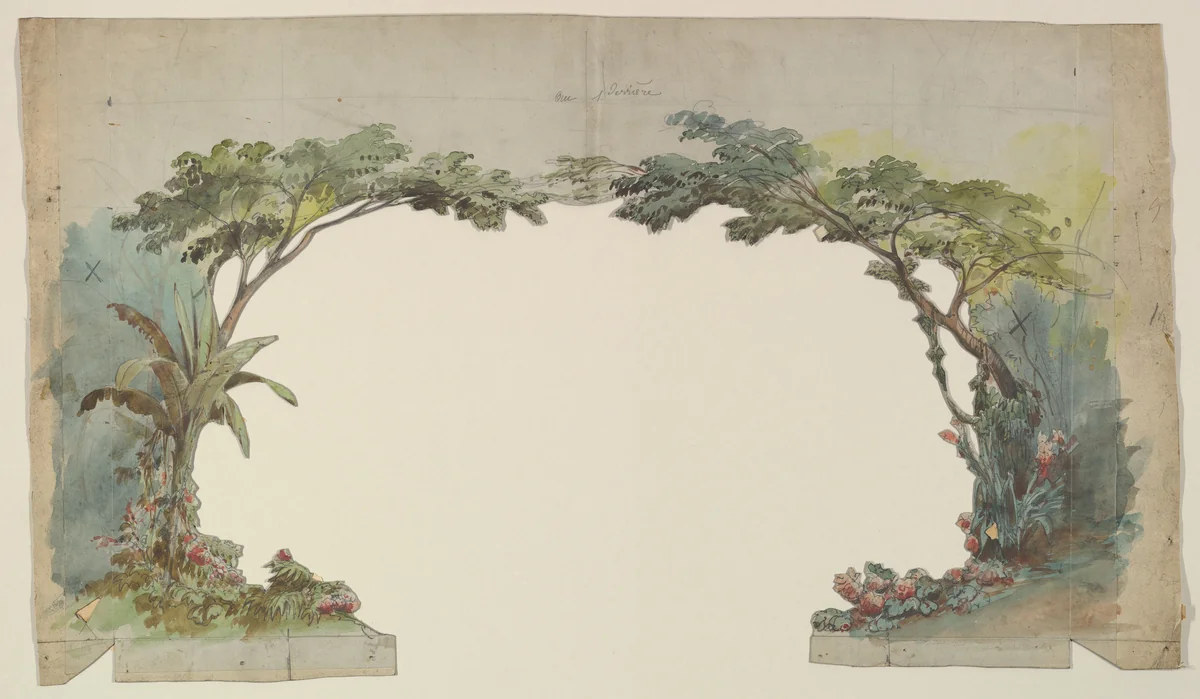 Design for a Stage Set by Eugène Cicéri, drawing, 1828-1890