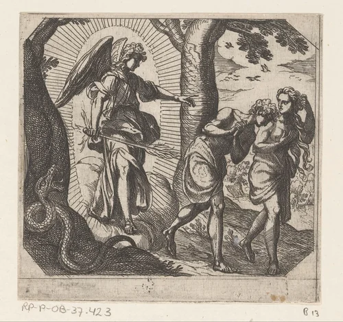 Expulsion from Paradise by Antonio Tempesta, print, 1565-1630
