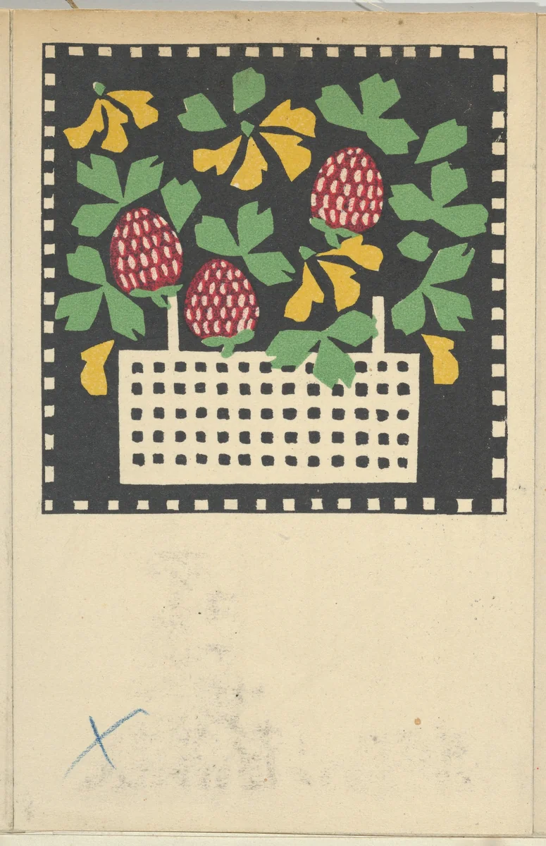 Basket of Flowers by Leopoldine Kolbe, print, 1907