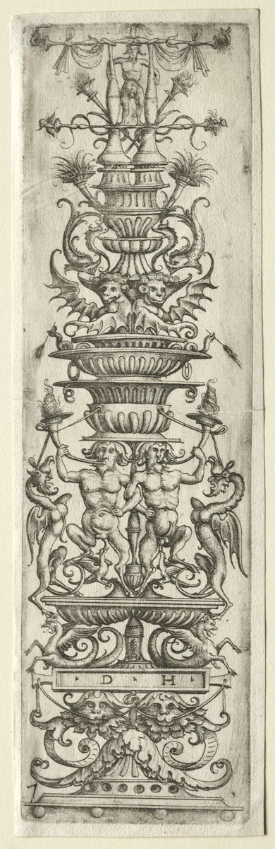 Ornament Fillet with Candelabre-Ornament by Daniel Hopfer, print