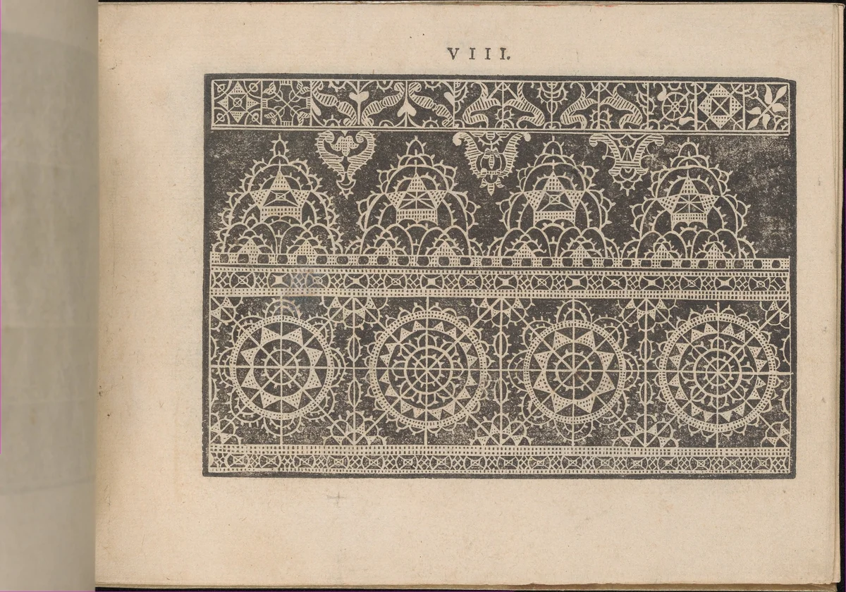 Prima Parte de' Fiori, e Disegni di varie sorti di Ricami Moderni, page 8 (recto) by Giovanni Battista Ciotti, book, 1591