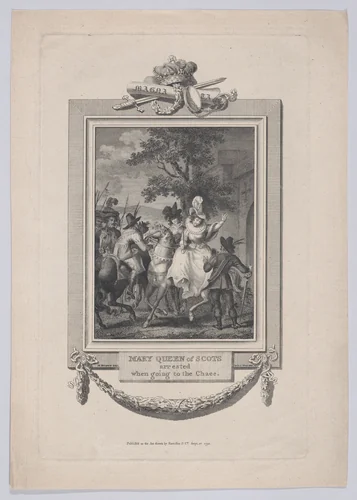 Mary, Queen of Scots arrested by the Earl of Bothwell by John Walker, print, 1792