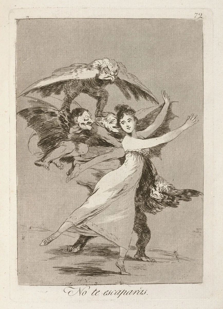 No te escaparas (You Will Not Escape) by Francisco Goya, print, 1799