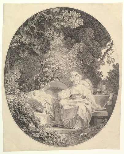 La Bonne Mere by Jean Honoré Fragonard, print, 1745-1806