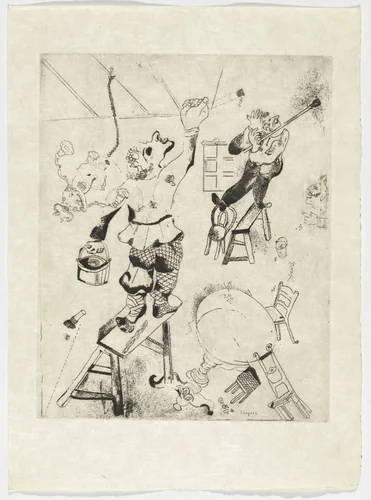 The Painters (Les Peintres), plate XXIII (supplementary suite) from Les Âmes mortes by Marc Chagall, illustrated book, 1923