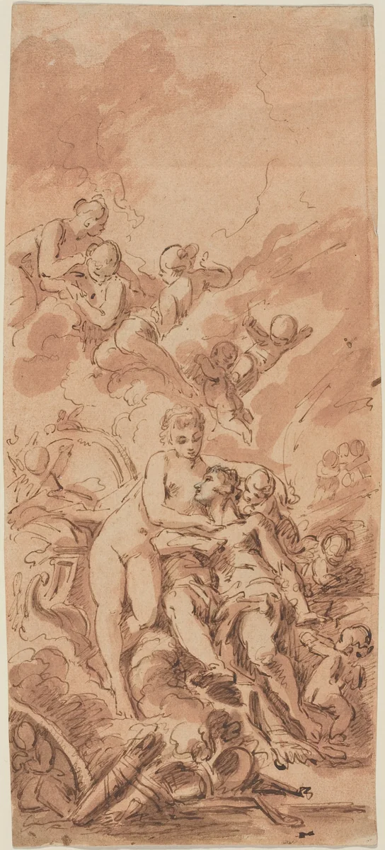 Venus at the Forge of Vulcan by French 18th Century, drawing, 1700-1799