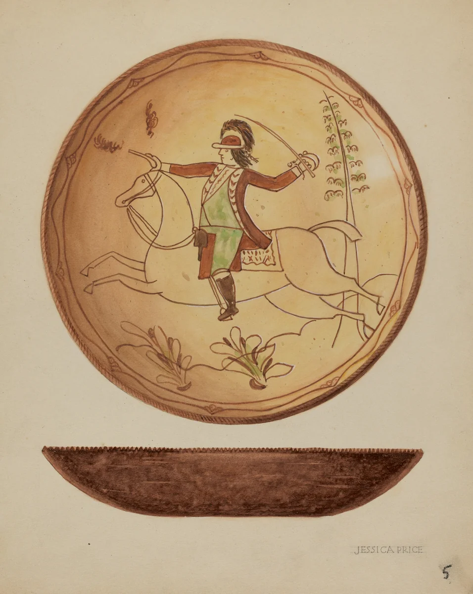 Pa. German Pie Plate by Jessica Price, index of american design, 1937