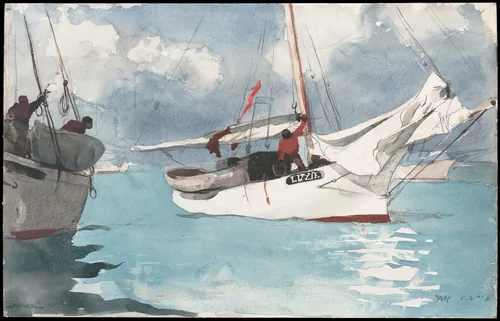 Fishing Boats, Key West by Winslow Homer, artwork, 1903