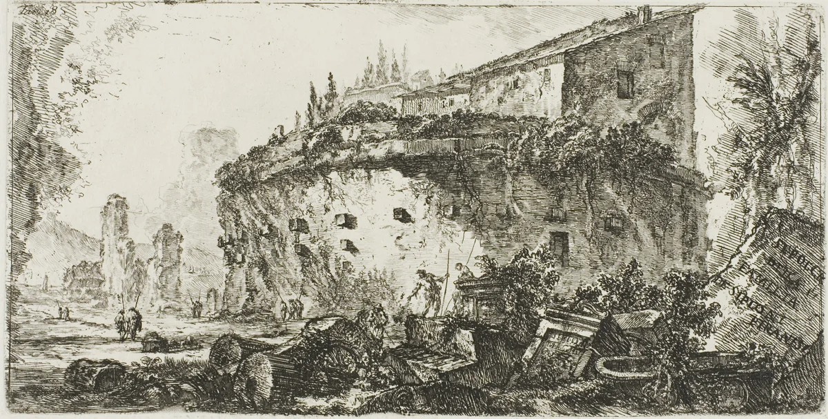 Tomb of the Scipios, plate 18 from Some Views of Triumphal Arches and other arches by Giovanni Battista Piranesi, print, 1748