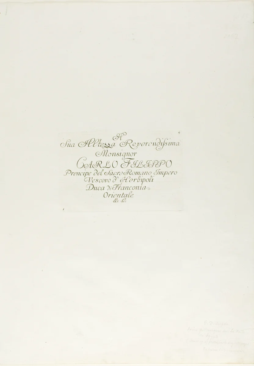 Dedication, from The Flight into Egypt by Giovanni Domenico Tiepolo, print, 1753