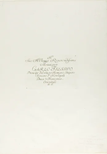 Dedication, from The Flight into Egypt by Giovanni Domenico Tiepolo, print, 1753