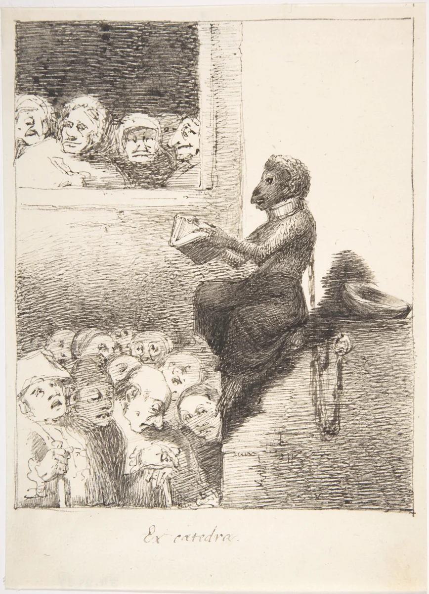 Ex Cathedra (Ex Catedra) by Leonardo Alenza, drawing, 1807-1845