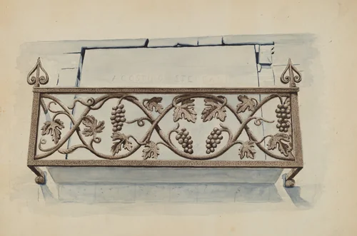 Cast Iron Railing by Lucien Verbeke, index of american design, 1936