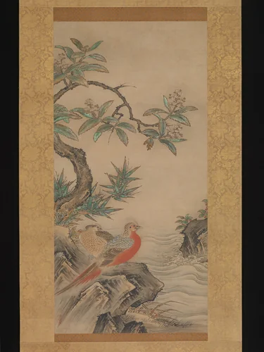 Pheasants among Trees: Flowers of the Four Seasons by Kano Shōei, painting, 1560-1569