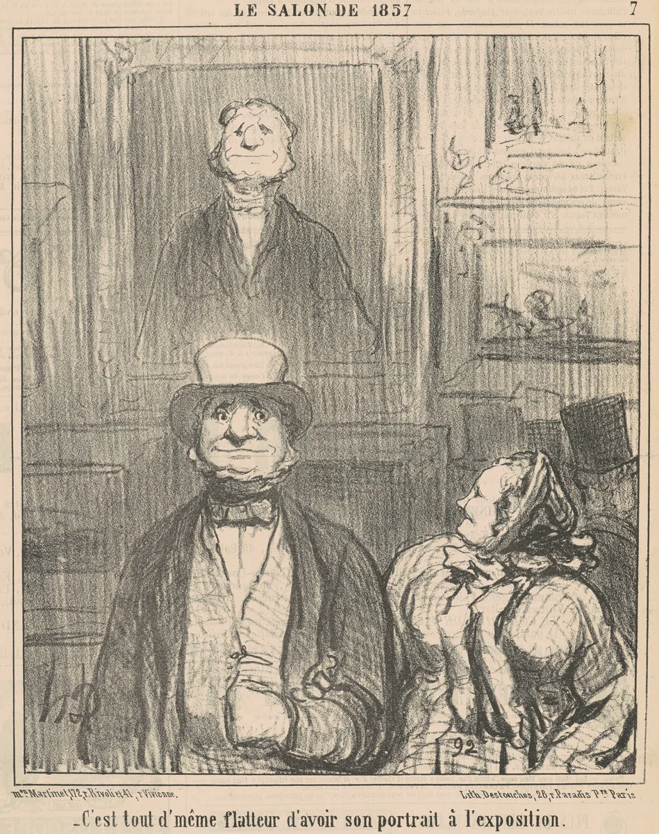 C'est tout d'même flatteur d'avoir ... by Honoré Daumier, print, 1857