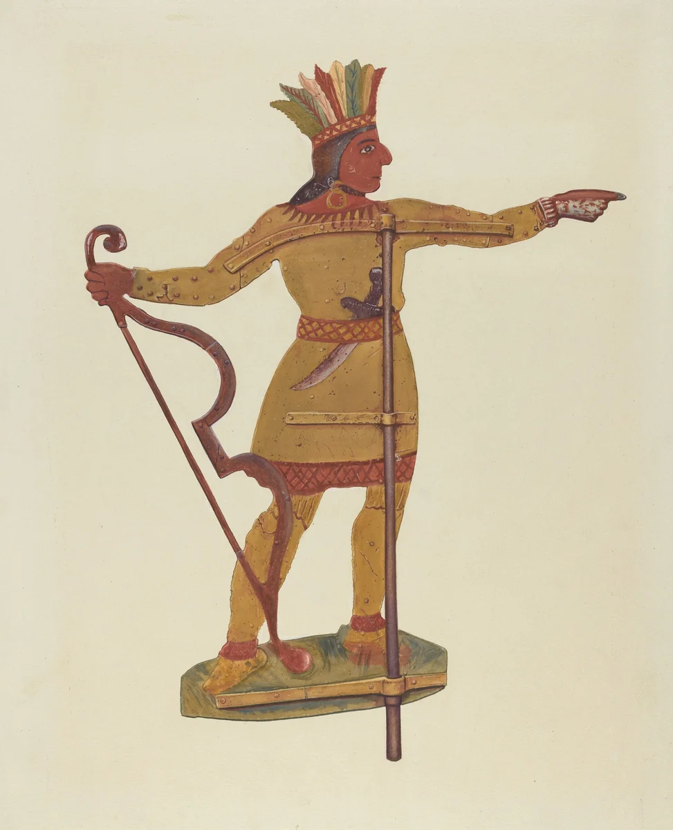 Indian Weather Vane by Alice Stearns, index of american design, 1938