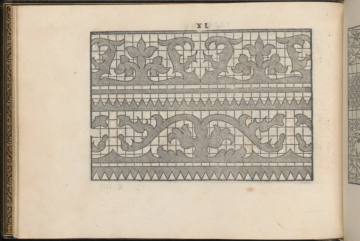 La Vera Perfettione del Disegno di varie sorti di recami, page 20 (verso) by Giovanni Ostaus, book, 1567