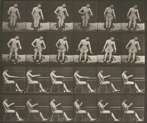 Plate Number 545. Artificially induced convulsions, sitting by Eadweard Muybridge, photograph, 1887