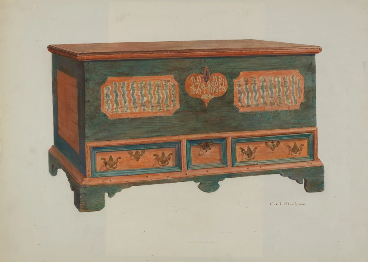 Pa. German Chest by Carl Strehlau, index of american design, 1940