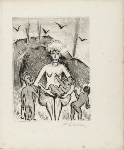 Plate (facing page 26) from Yali und sein weisses Weib (Yali and His White Wife) by Max Pechstein, illustrated book, 1923
