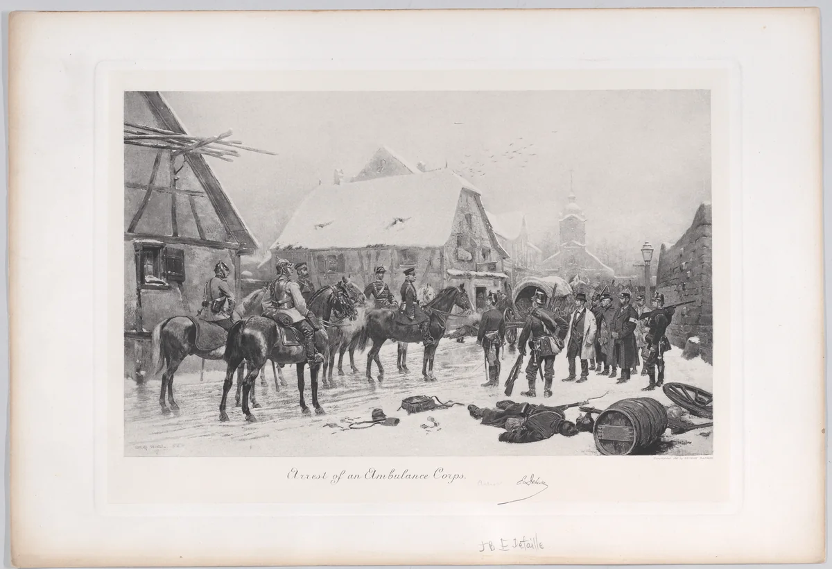 Arrest of an Ambulance Corps by George Barrie, print, 1881