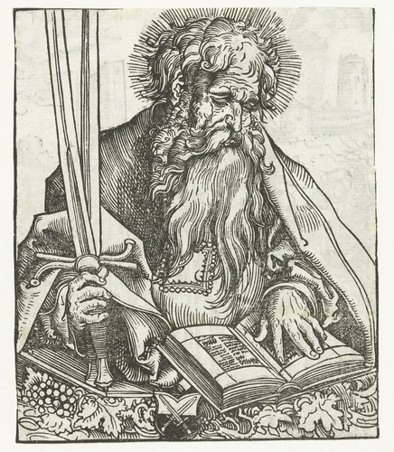 Reliekbuste van Paulus met een boek en zwaard by Lucas Cranach, print, 1509-1553