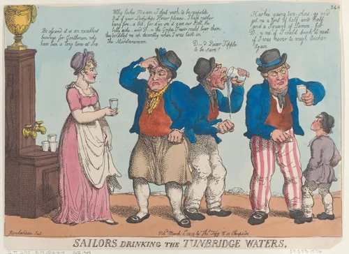 Sailors Drinking the Tunbridge Waters by Thomas Rowlandson, print, 1815