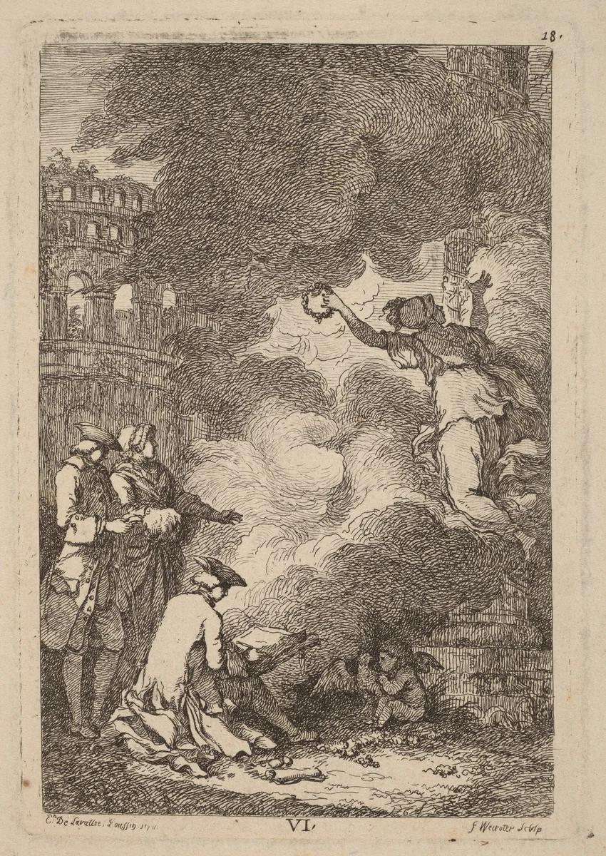 Nella Venuta in Roma: pl. 6 by Franz Edmund Weirotter; Étienne de Lavallée-Poussin, print, 1764