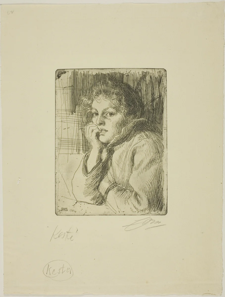 Kesti, a Mora Peasant by Anders Zorn, print, 1906