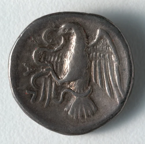 Drachm: Flying Eagle with Serpent (reverse) by Unknown, metalwork, -337--308