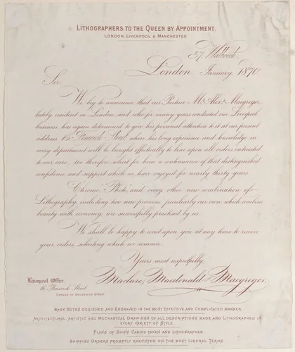 Trade card for Maclure, Macdonald & Macgregor, publisher and printer by anonymous, print, 1800-1900