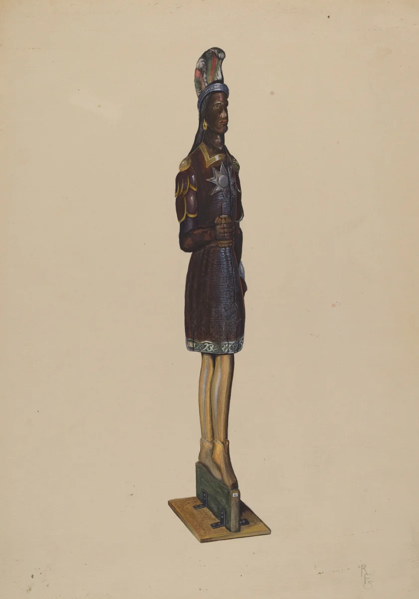 Cigar Store Indian by Richard F. Smith, index of american design, 1936