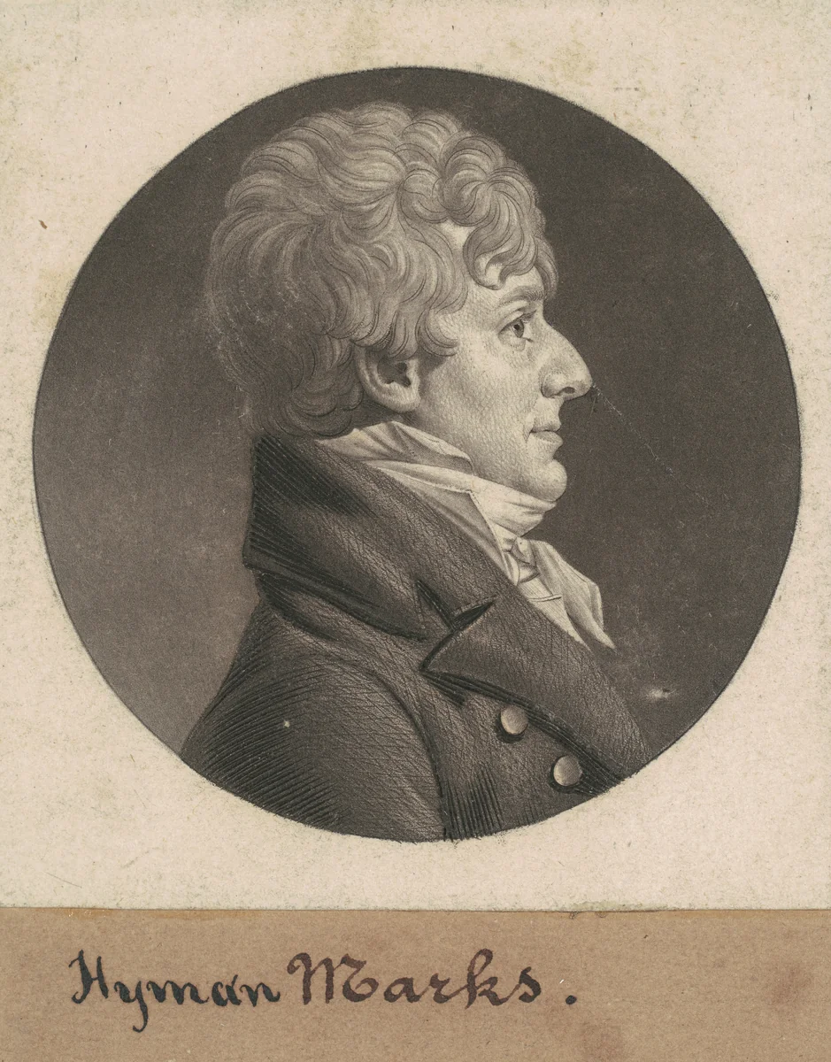 Hyman Marks by Charles B. J. Févret de Saint-Mémin, print, 1805