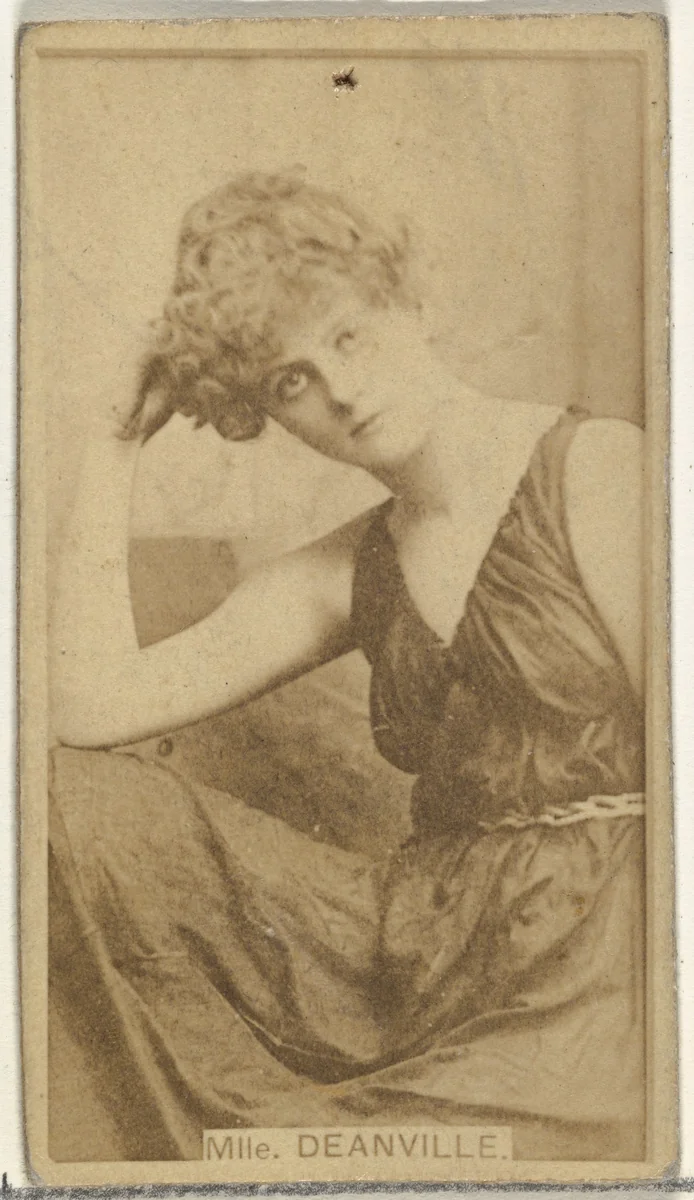 Mlle. Deanville, from the Actors and Actresses series (N145-8) issued by Duke Sons & Co. to promote Duke Cigarettes by W. Duke, Sons & Co., photograph, 1890-1895