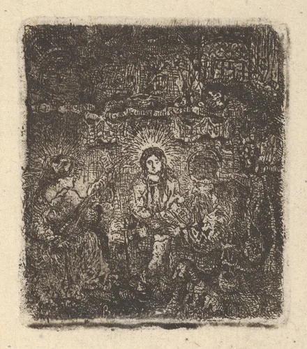 La Sainte Famille (The Holy Family) by Rodolphe Bresdin, print, 1839-1885