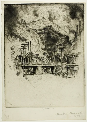 Main Street, Mahanoy City by Joseph Pennell, print, 1908