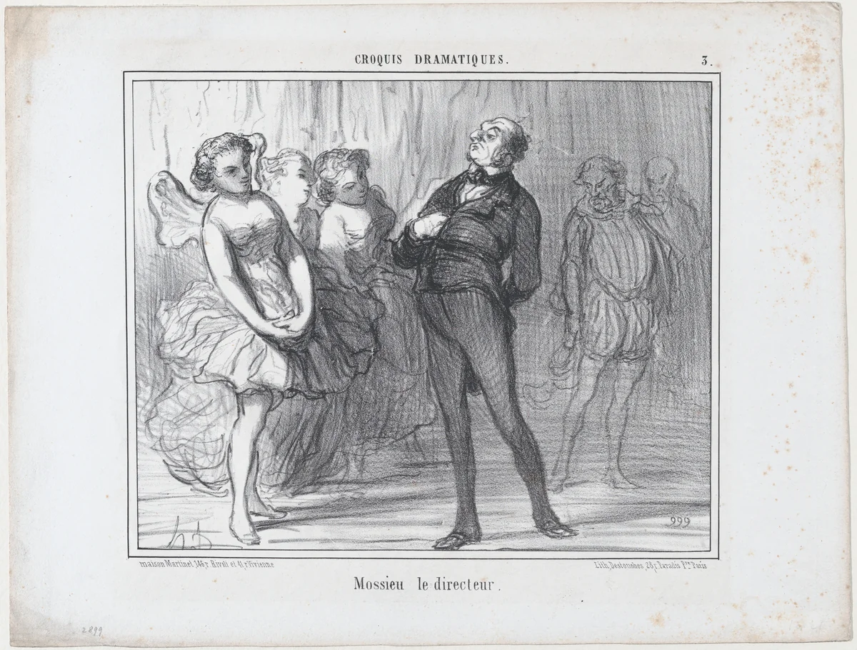 Mossieu le directeur, from Croquis Dramatiques, published in "Le Charivari" by Honoré Daumier, print, 1856