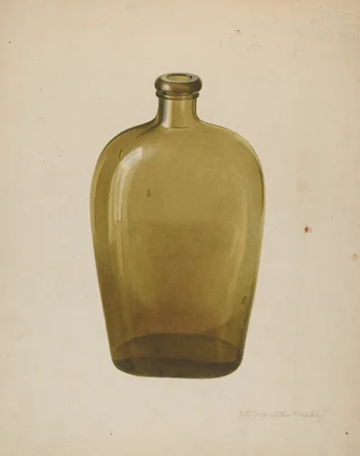 Liquor Flask by Arthur G. Merkley, index of american design, 1935-1942